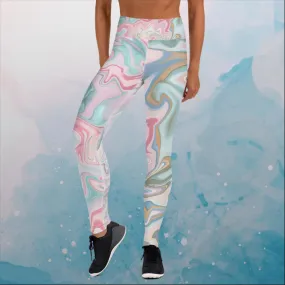 Pink Marbling Yoga Leggings