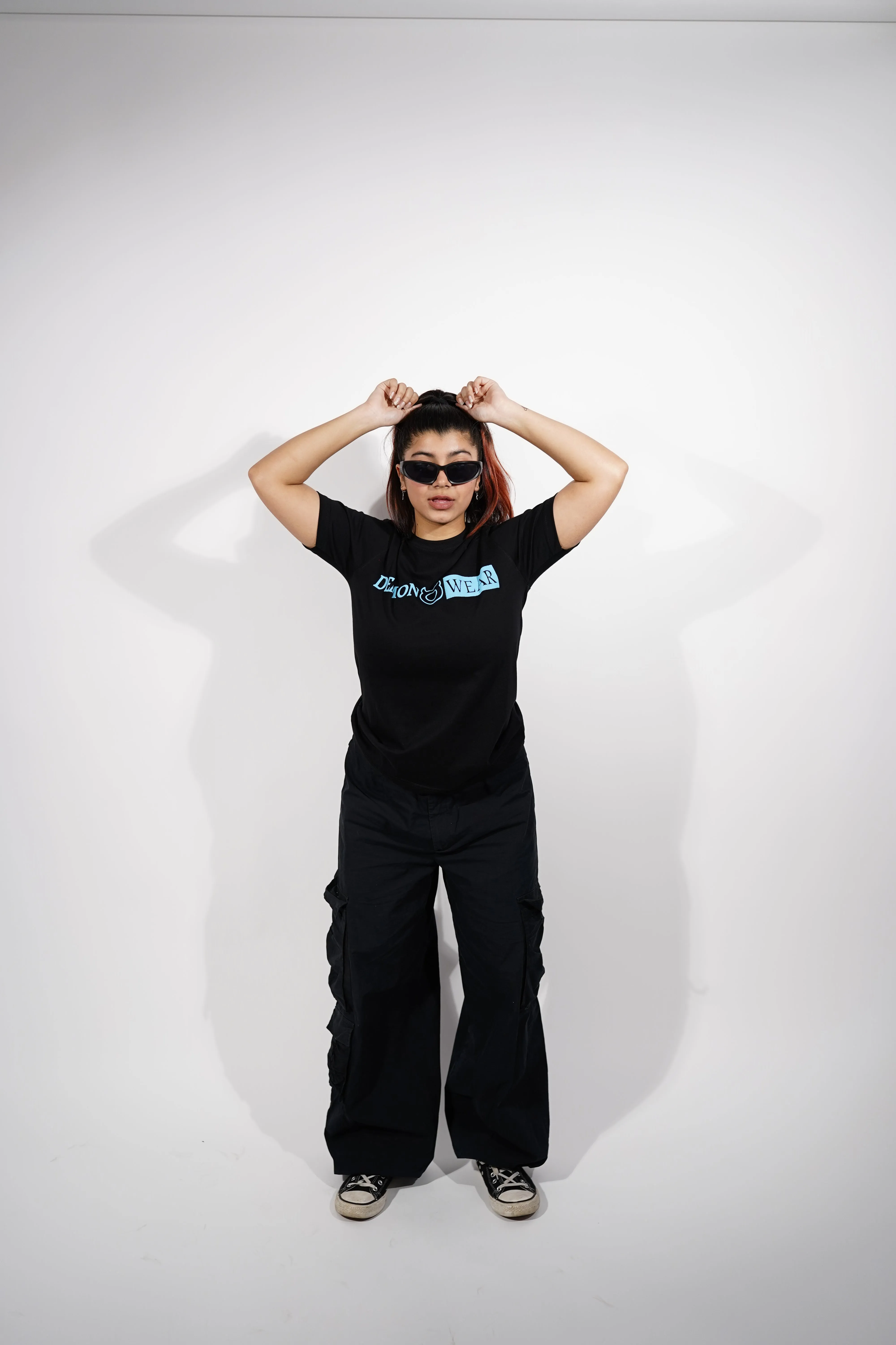 "Demonwear" Puff Print Relaxed Black T-Shirt By DemonWear for Her