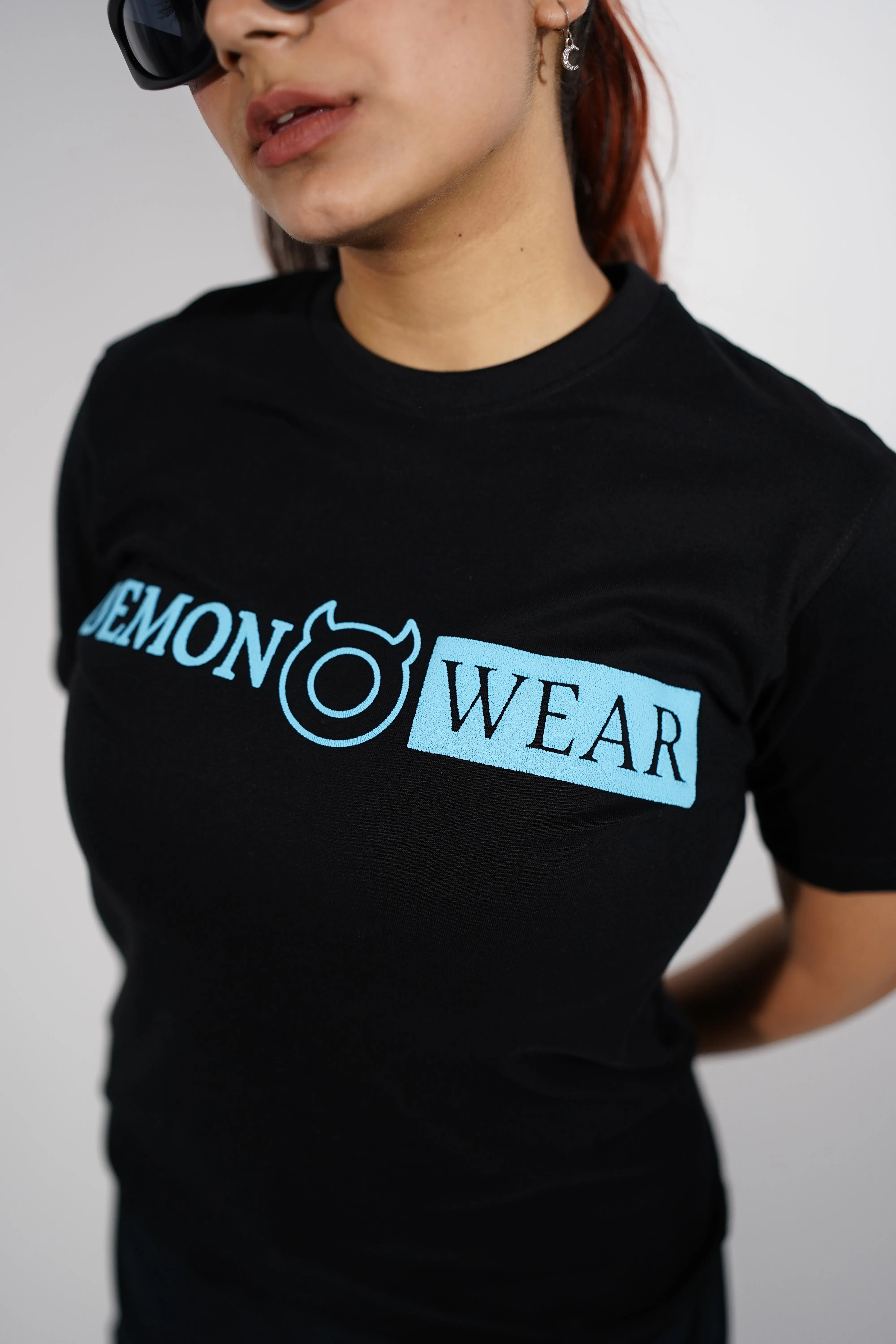 "Demonwear" Puff Print Relaxed Black T-Shirt By DemonWear for Her