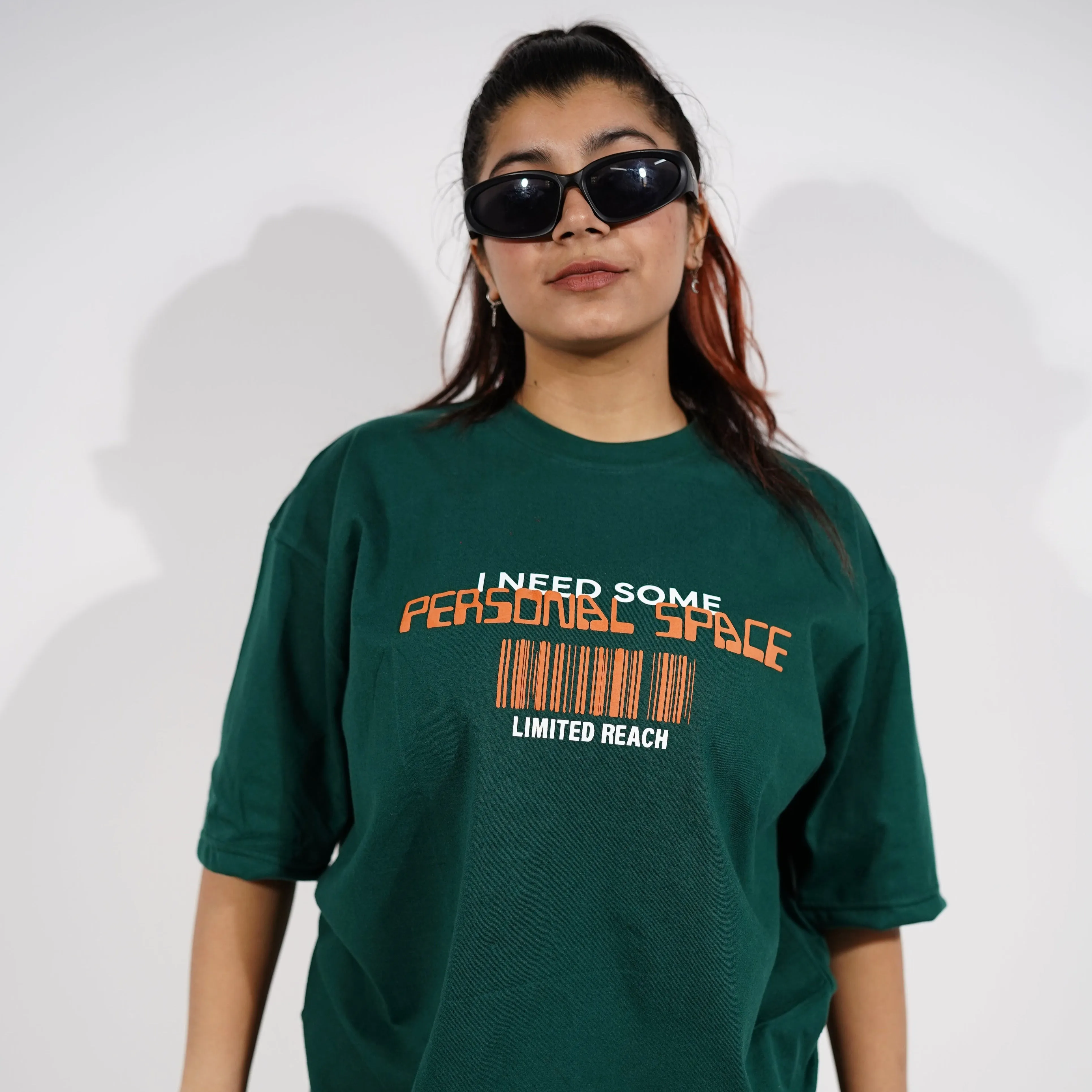 "Personal Space" Oversized Green T-Shirt By DemonWear for Her