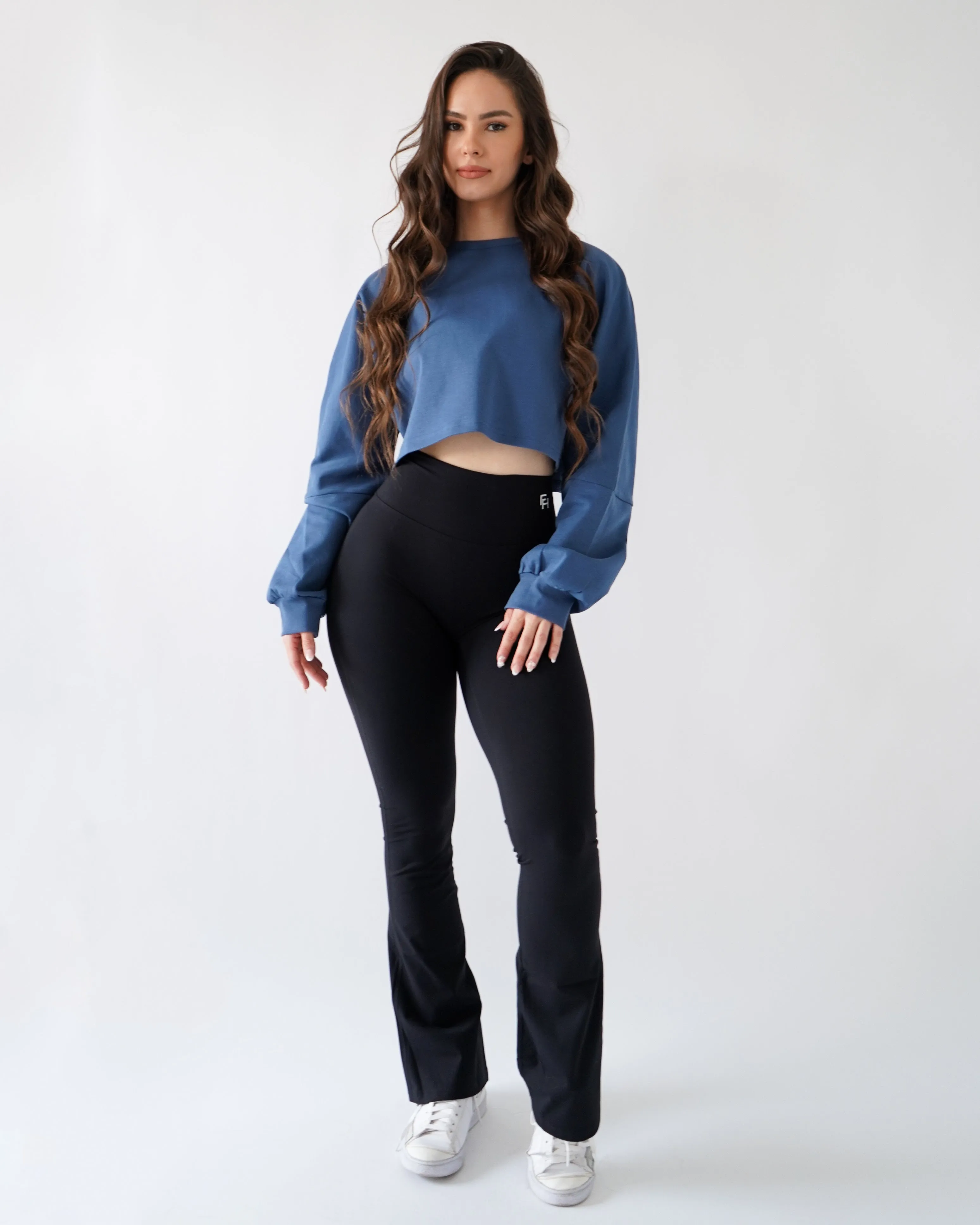 Relaxed Crop Long Sleeve - Denim