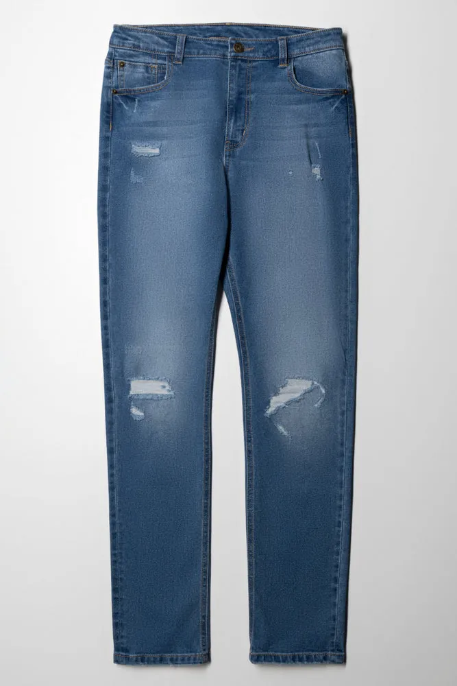 Ripped Denim Jeans Blue