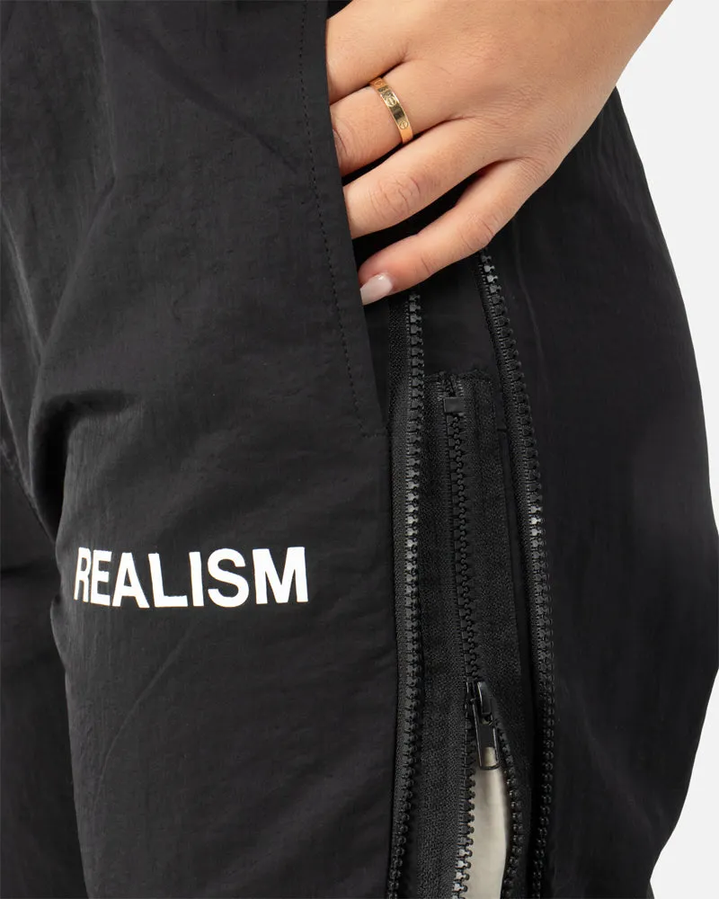 SSS REALISM REIGN DOUBLE ZIP TRACK PANTS BLACK