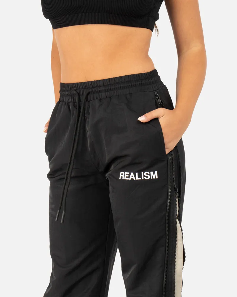 SSS REALISM REIGN DOUBLE ZIP TRACK PANTS BLACK