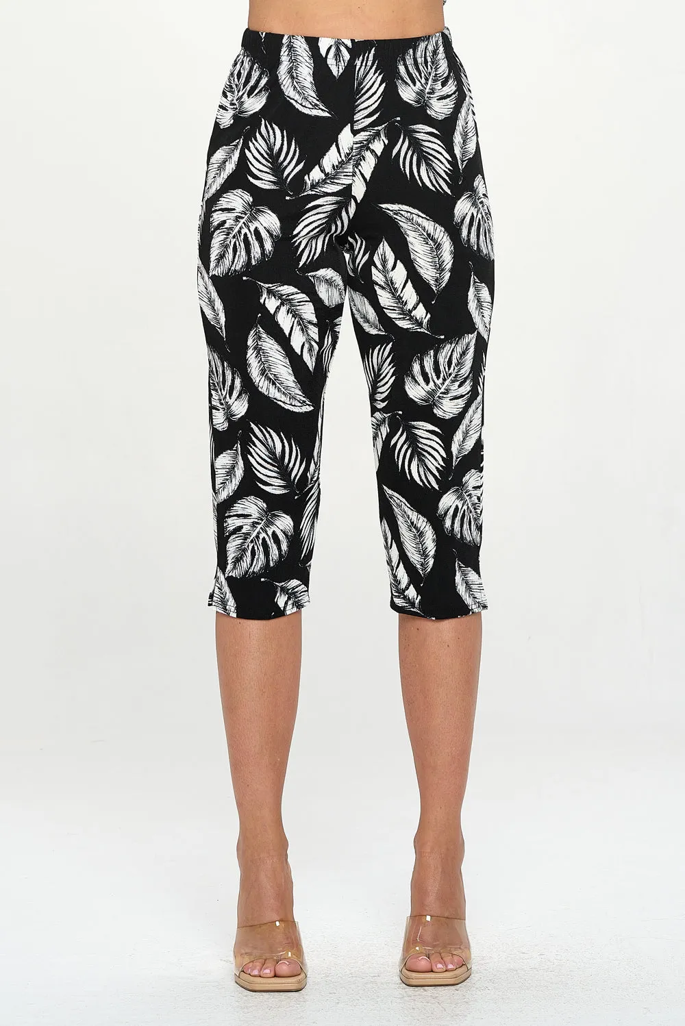 Stretchy Tank Capri Pant Set Print-9002BN-TRP1-W388