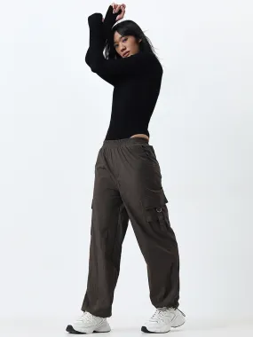 Studiofit Olive Cargo High-Rise Track Pants