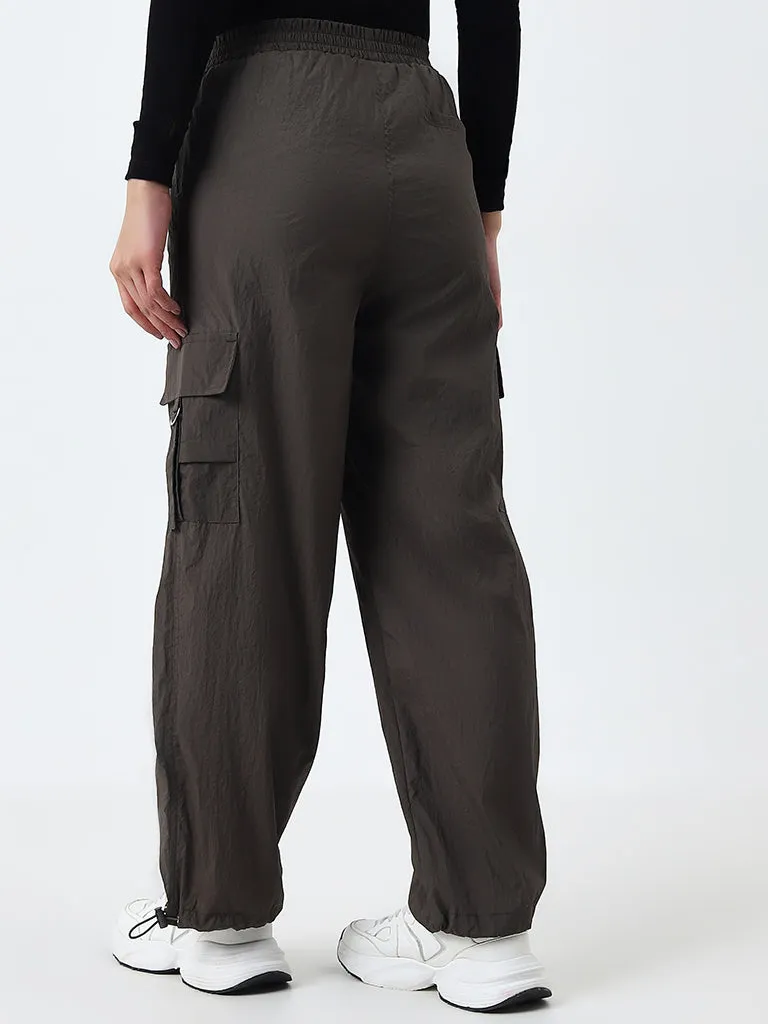 Studiofit Olive Cargo High-Rise Track Pants