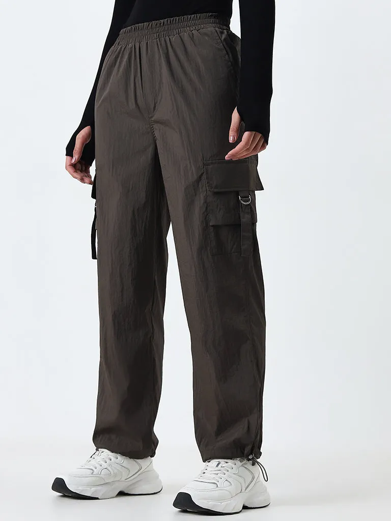 Studiofit Olive Cargo High-Rise Track Pants