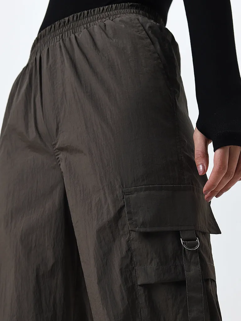 Studiofit Olive Cargo High-Rise Track Pants