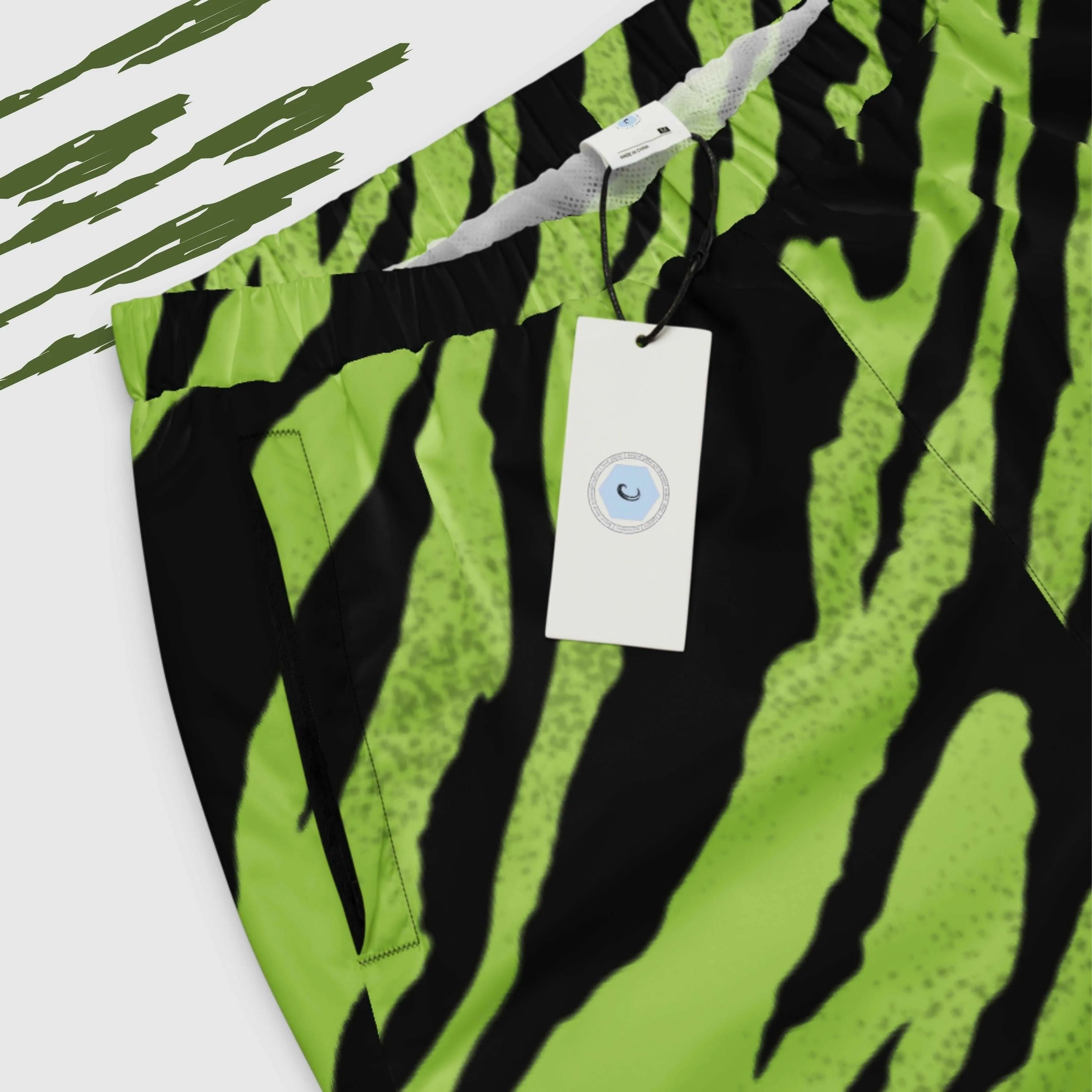 Unisex Green Tiger Pattern Track Pants