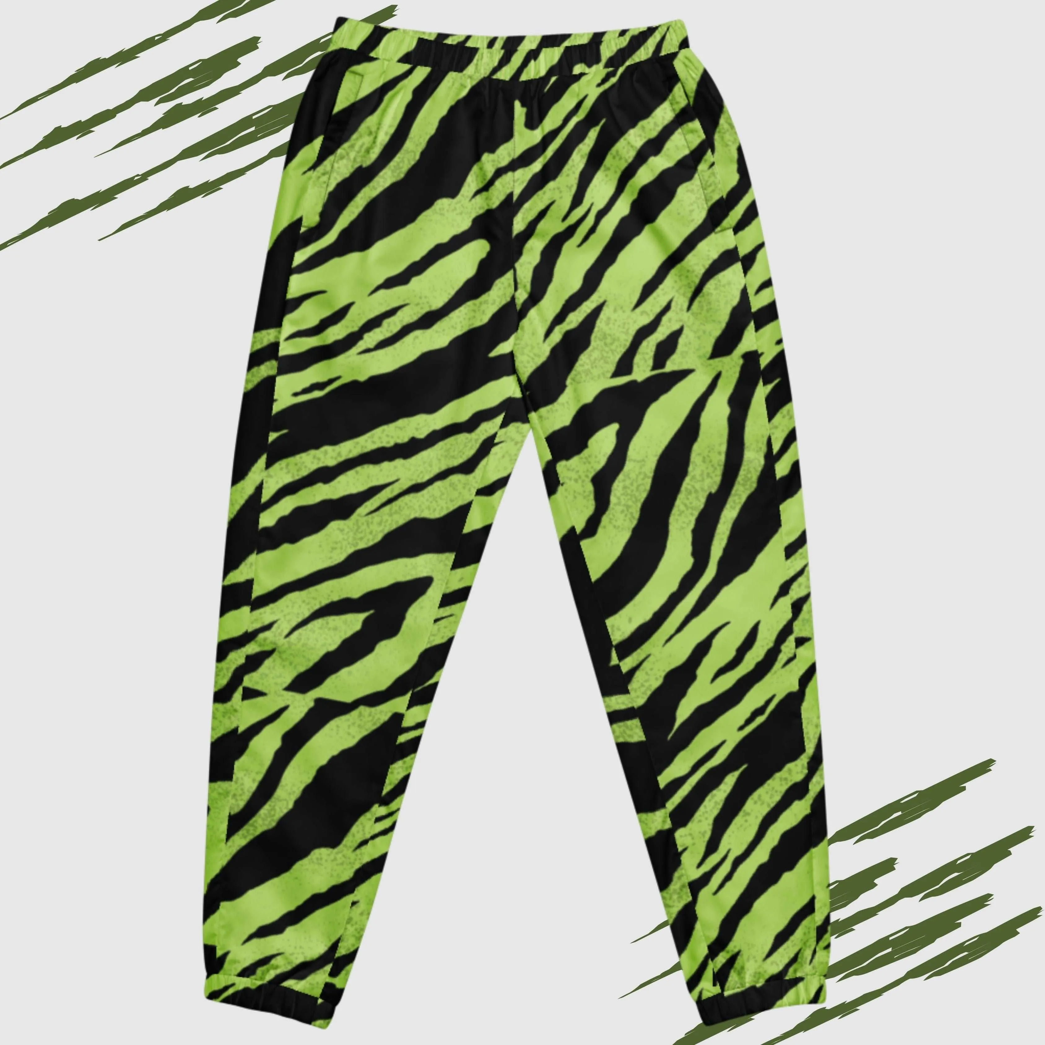 Unisex Green Tiger Pattern Track Pants