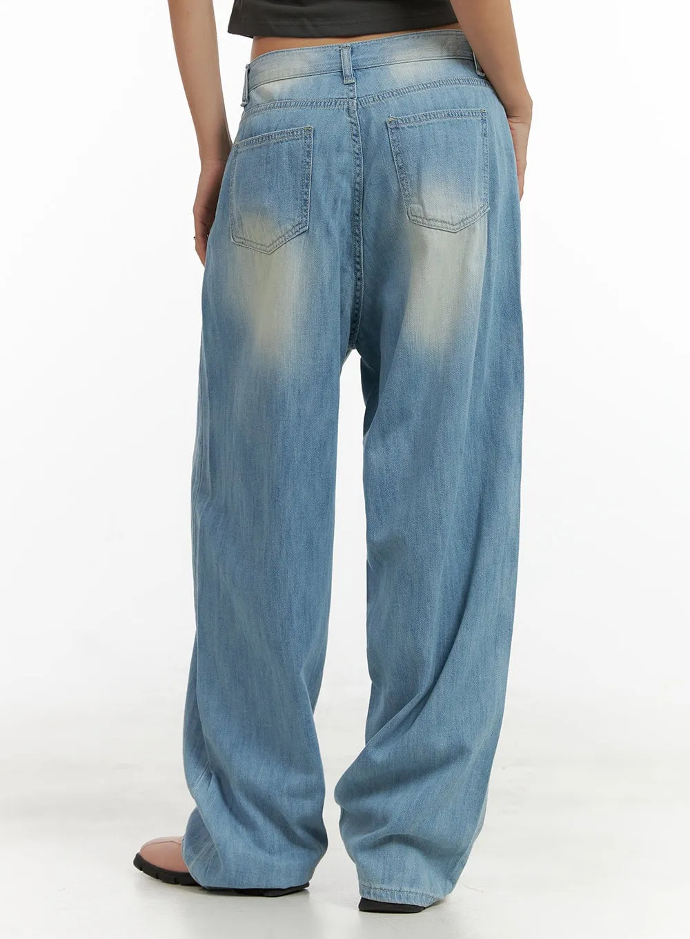 Washed Comfort Baggy Jeans CU414