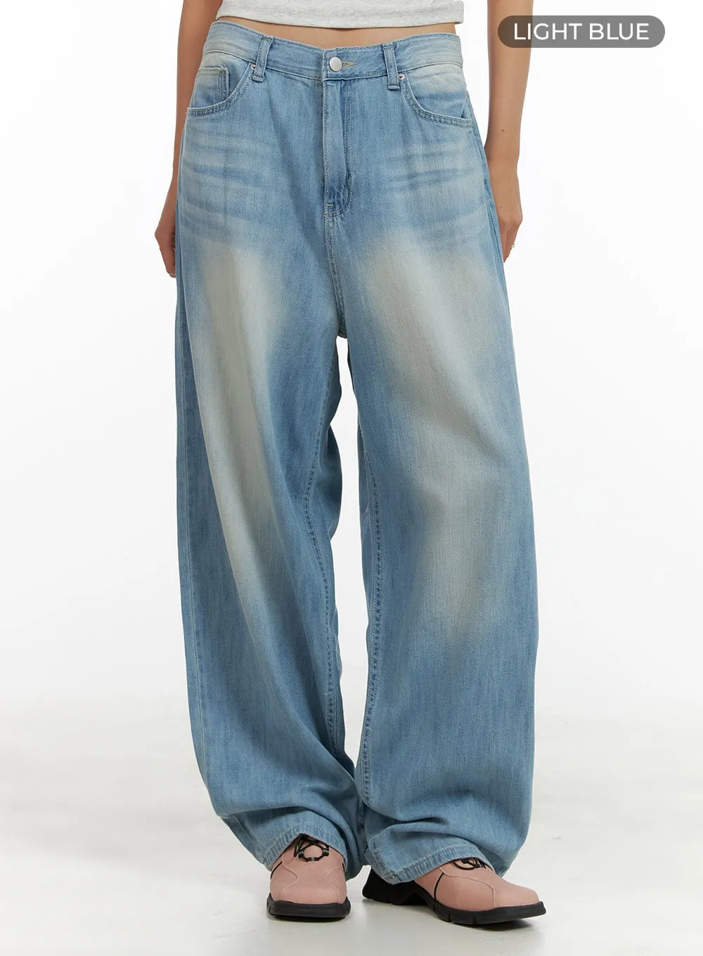 Washed Comfort Baggy Jeans CU414