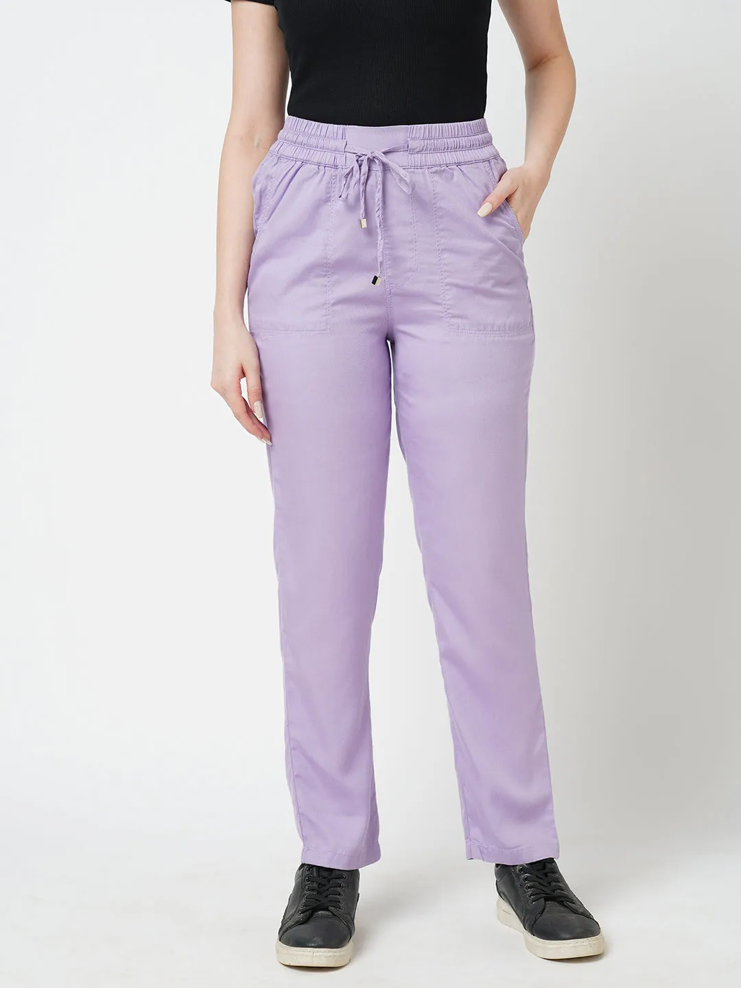 Women Lilac K3015 Mid Rise Comfort Jeans