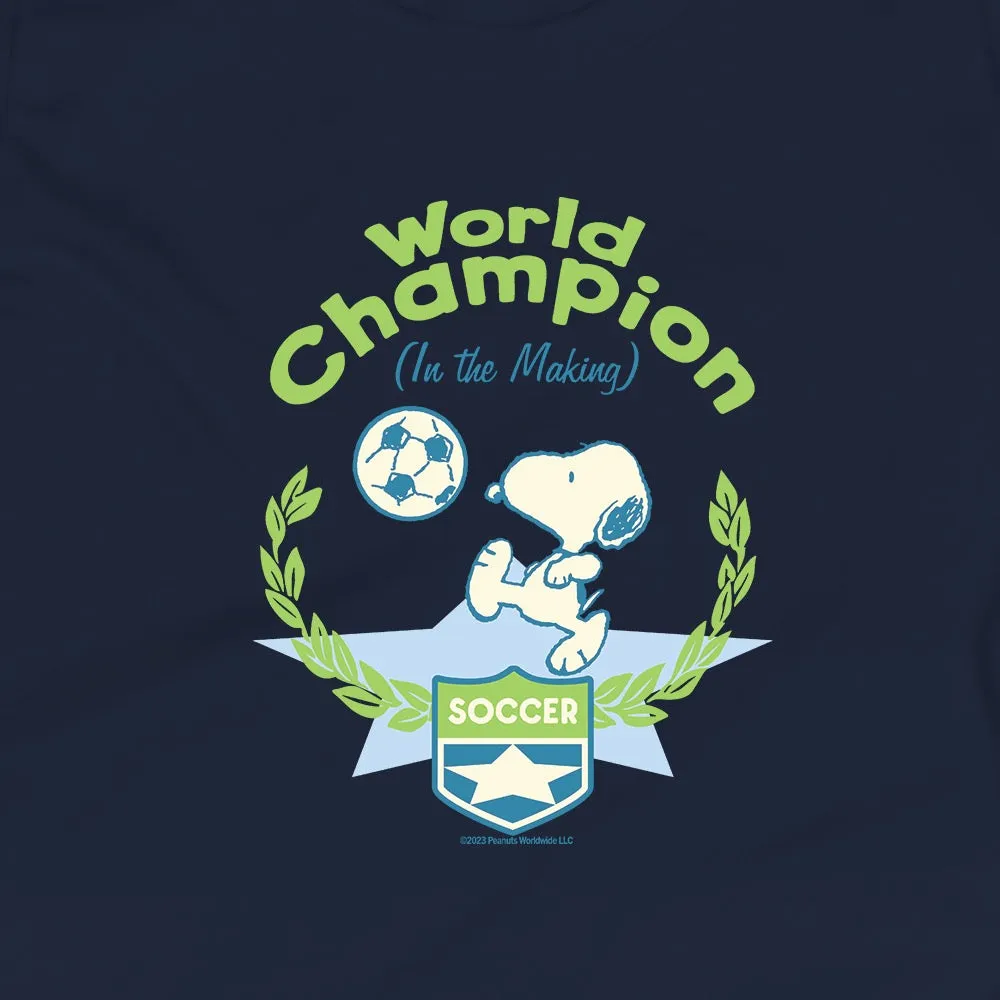 World Champion in The Making Snoopy Kids T-Shirt